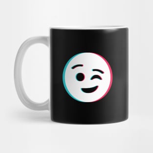 TikTok wink emoji smiley White Mug